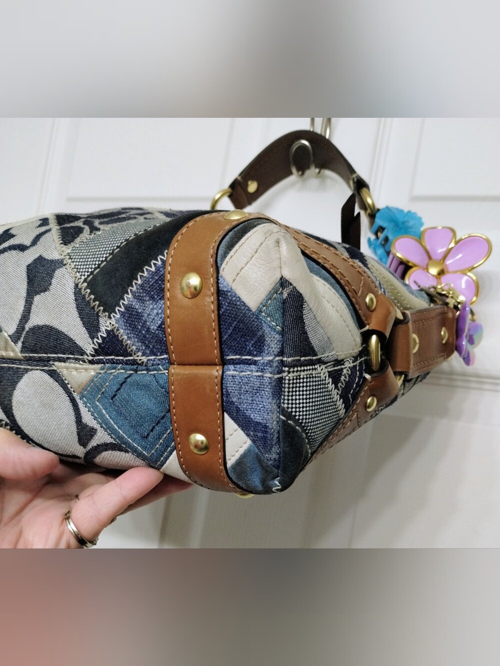 Coach Denim Patchwork Carly & Coach Denim Wallet Y2K - Picture 6 of 14